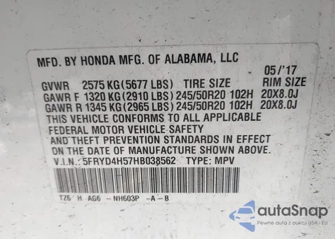 2017 Acura Mdx Technology Package из США, поврежденный, VIN 5FRYD4H57HB038562